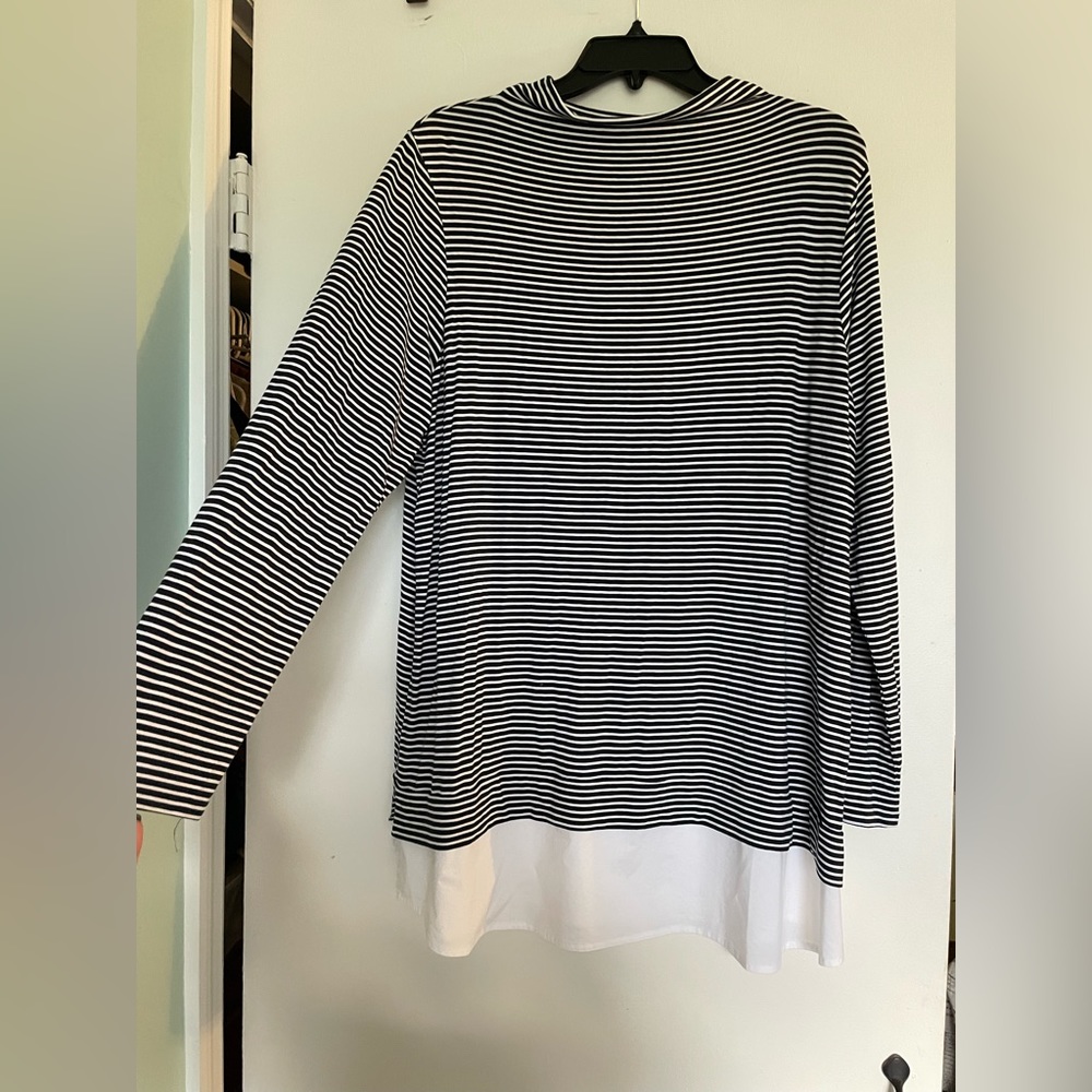 J.Jill Cowel Neck Stripped Long Sleeve